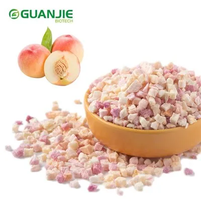 Αποξηραμένα κυβάκια ροδάκινου στην κατάψυξη